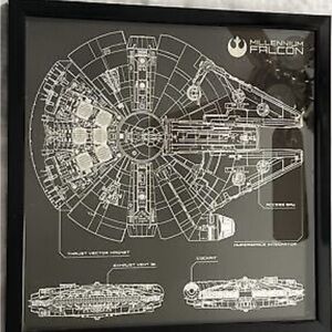 Star Wars: Millennium Falcon Glass Shadowbox Wall Art Decor Pic Frame Artissimo